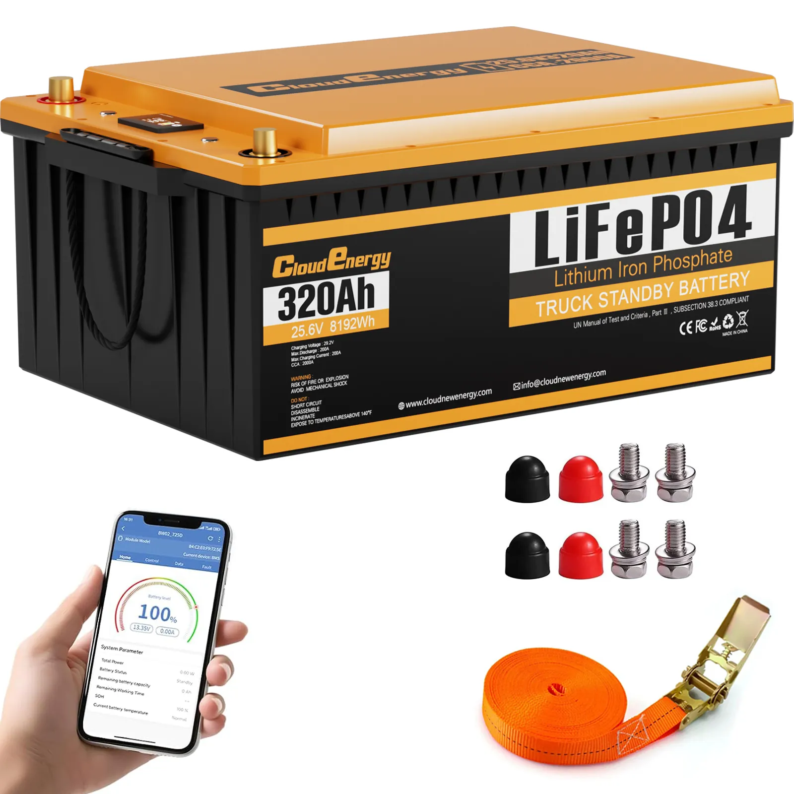 Cloudenergy 24V 320Ah LiFePO4 Battery | Energy Storage