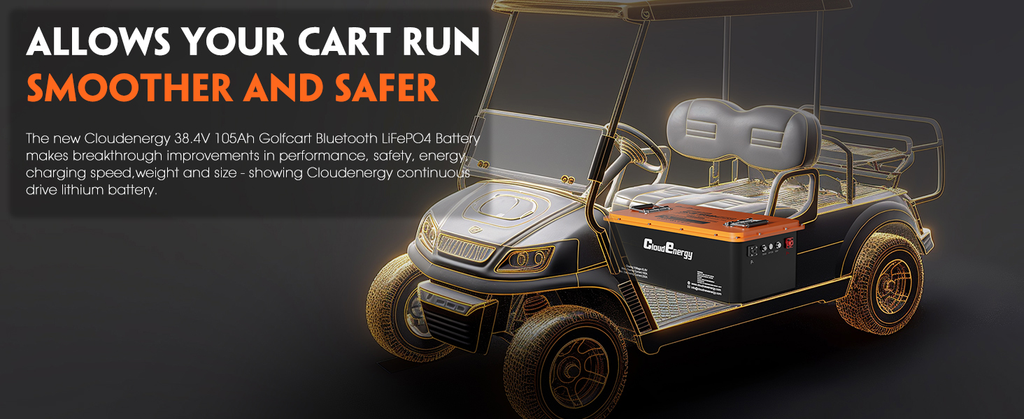 Enhanced Golf Cart Battery Performance with Cloudenergy 36V 105Ah